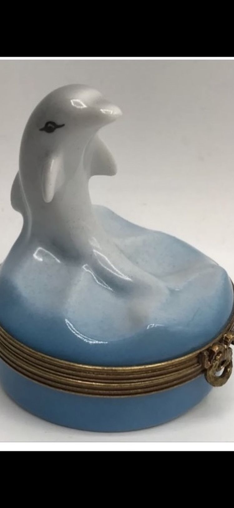 Limoges Dolphin Trinket Box