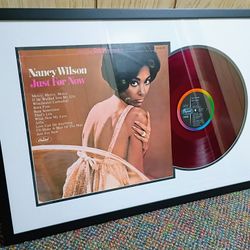 Nancy Wilson - Just For Now LP Vintage 1967 Japan Release Red Vinyl Record Framed Album Art 