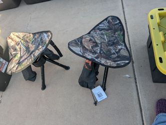 Set of 2 BIRD & BUCK SHO*TERS 360° SWIVEL FOLDING STOOLS