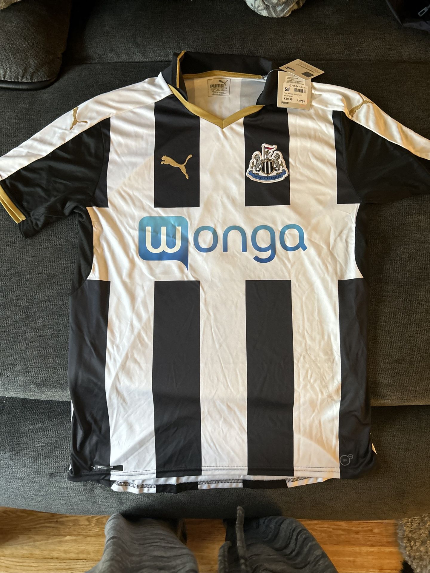Newcastle United 2016/17 Home Football Shirt Soccer Jersey Puma Mens Parini Lrg 