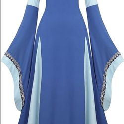 Womens Medieval Renaissance Costume Cosplay Victorian Vintage Retro Gown Long