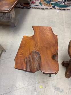 Live Edge Wood Slab Side Table