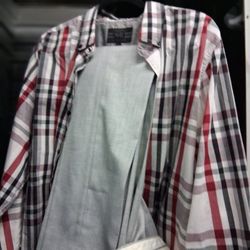Plaid Shirt & Grey Slacks
