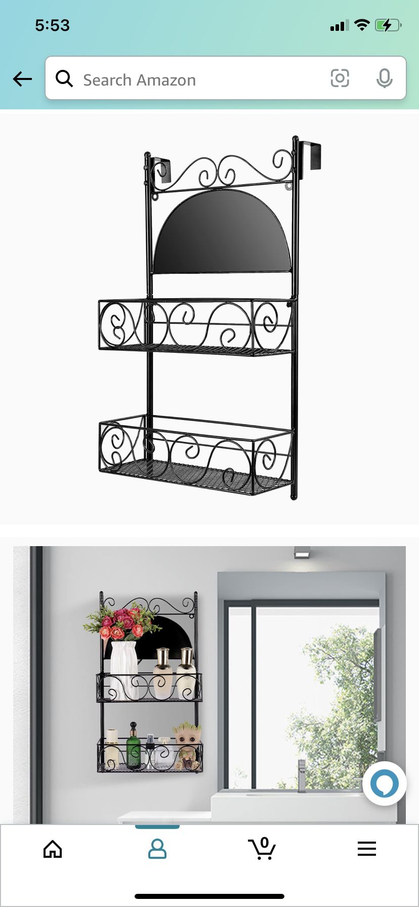 2 Tier Spice Rack Wall Mounted Shelves 
