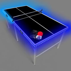 PartyLife 6 ft x 3 ft Ping Pong Table Tennis Table, Mid-Size Portable Folding Indoor Outdoor