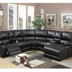 Black Motion Sectional Sofa