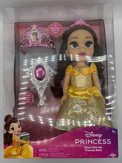 Disney Princess Share with Me Belle 14" Inch Doll with Brush and Tiara