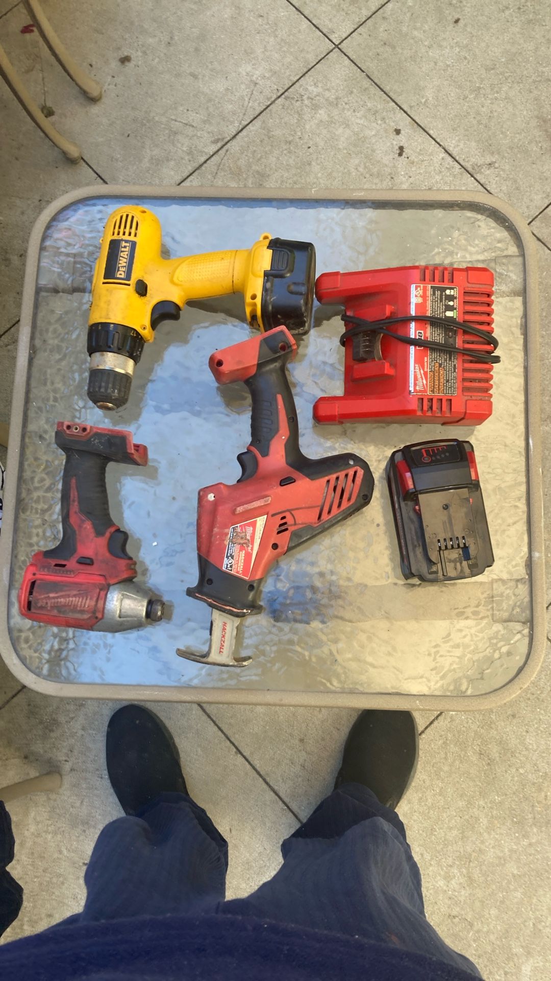 Milwaukee, DeWalt , 5 Items As Is For Parts Only