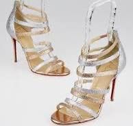 Christian Louboutin Marinere Glitter Cage Bootie Heels Dress Shoes sz 39