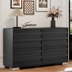 Rustic Wooden Dresser with 6 Drawers, Rustic Wooden Bedroom Dresser, Tall Dresser Organizer with Hidden Handles