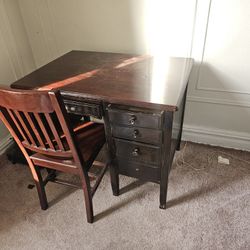 Vintage Children's Desk With Chair 