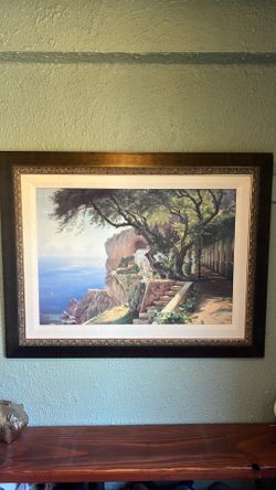 Framed painted picture