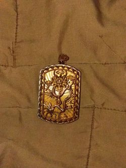 Gold-Tone Dragon Deity Pendant
