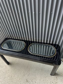 Vintage Black Lacquer Console/ Entry Table