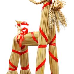 16.1-inch Tall Swedish Straw-Woven Christmas Goat Yule Decoration forome Birthday Party Interior Outdoor Holiday Tradition Decor 