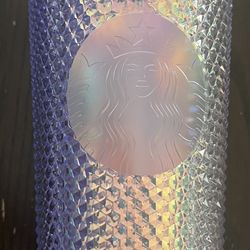 NEW 2021 Starbucks Clear Iridescent Unicorn Studded Venti 24oz Tumbler & Straw