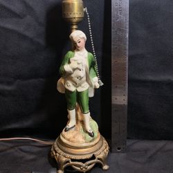 Porcelain Figurine Lamp Vintage