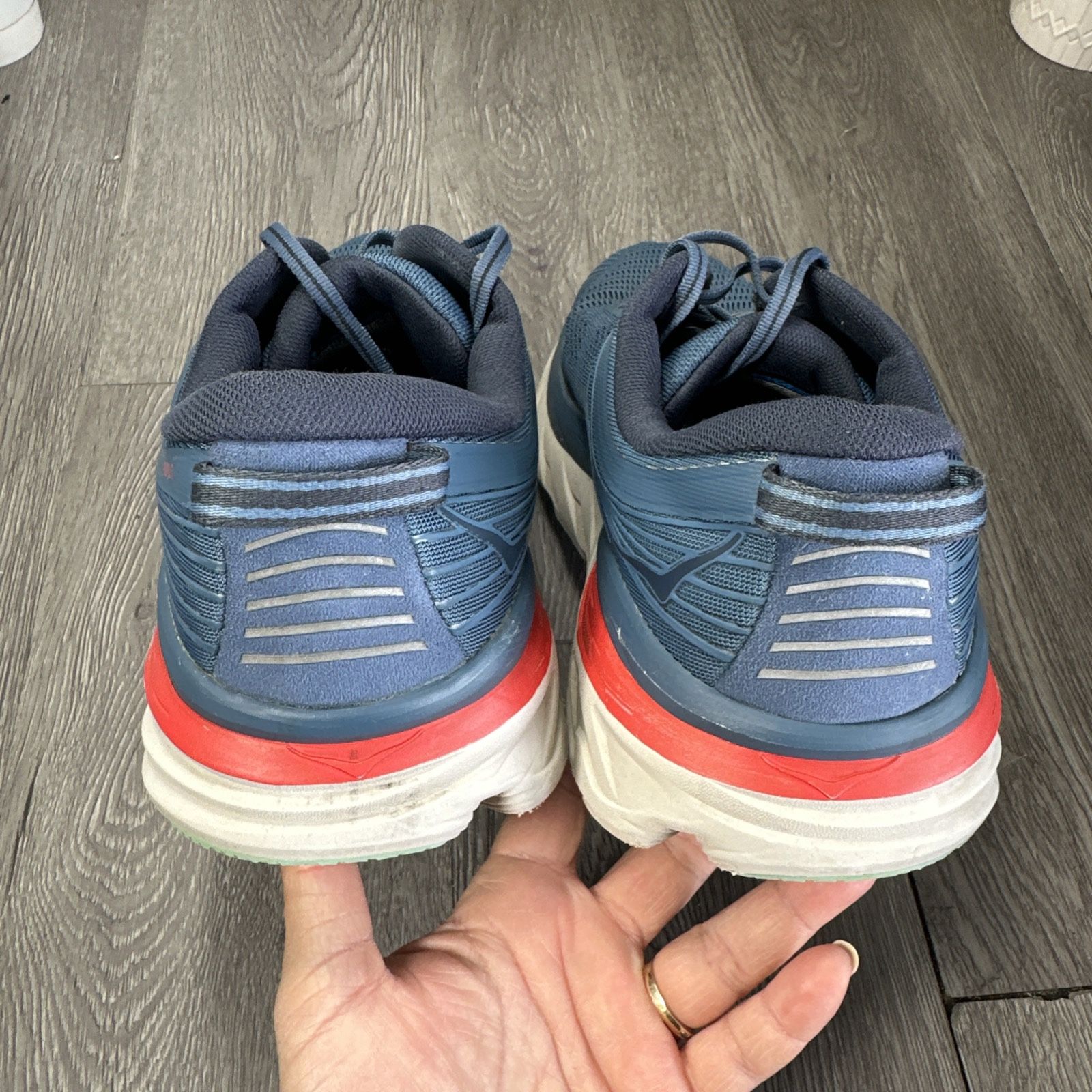 Hoka One One Mens Bondi 7 1110530 RTOS Blue Running Shoes Sneakers Size 9.5 2E Hoka One One Bondi 7 Wide Mens 11 2E Shoes Blue Running Walk  main image 4