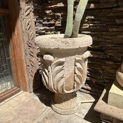 Stone Cantera Outdoor Planter Pots, Various Sizes