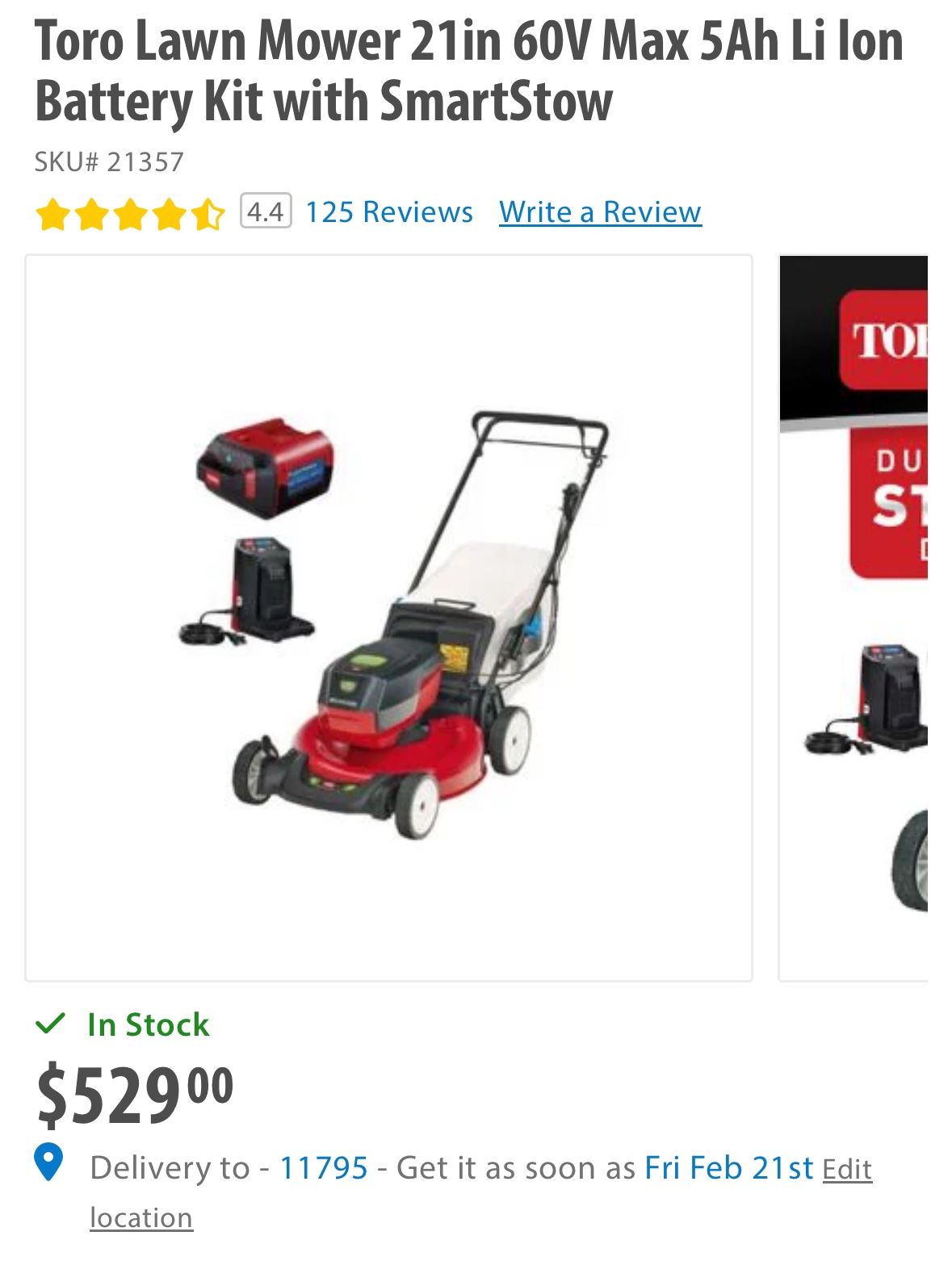 Toro 60V Flex Force SMARTSTOW Self Propel 21 in Lawn Mower