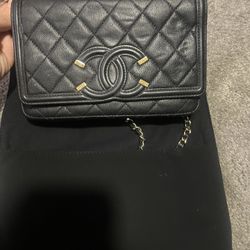 Chanel Filigree Wallet On Chain Quilted Caviar 