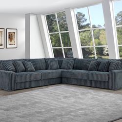 Brand New Elegant Comfy Plush Corduroy Sectional Set 