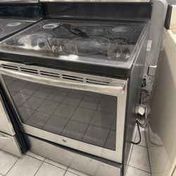 Stainless steel flat top stove, work perfect with warranty, smooth top oven