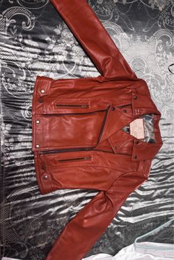 Castellanos leather goods | large women’s leather jacket | deep caramel color