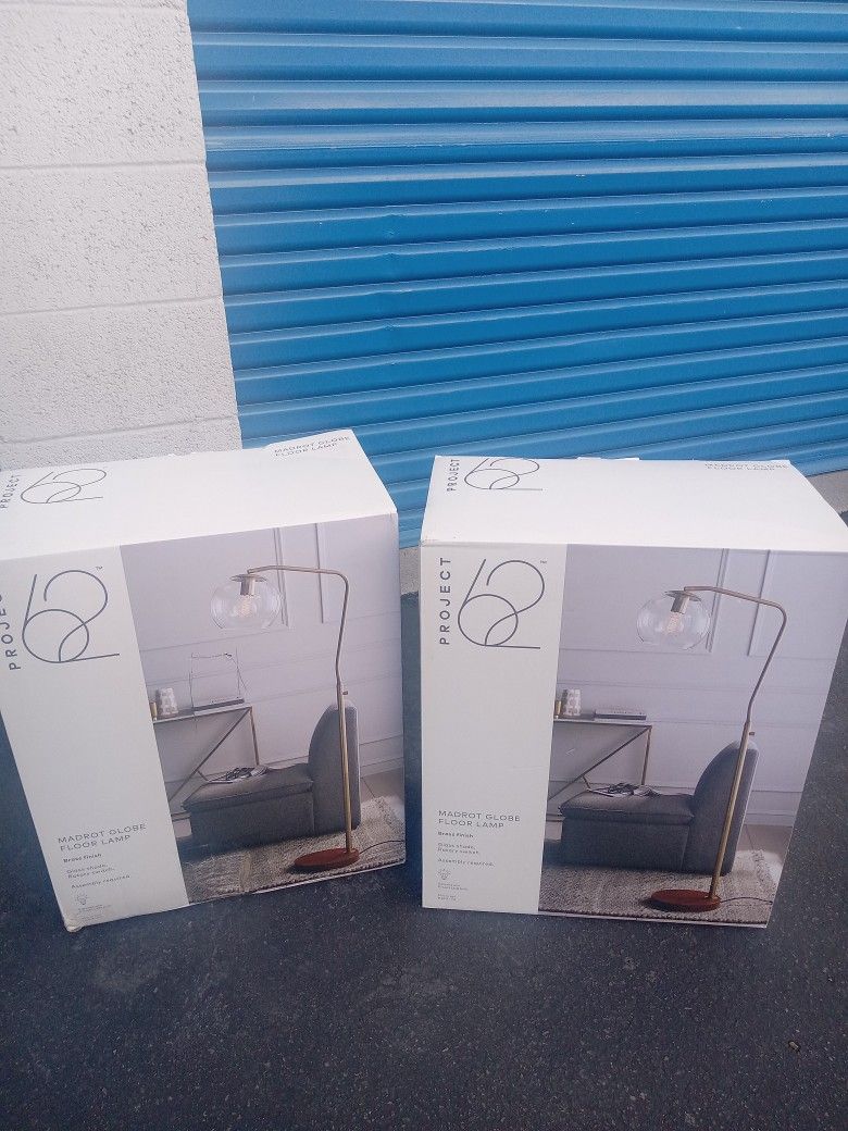 Two Madrot Glass Globe Floor Lamp - Project 62