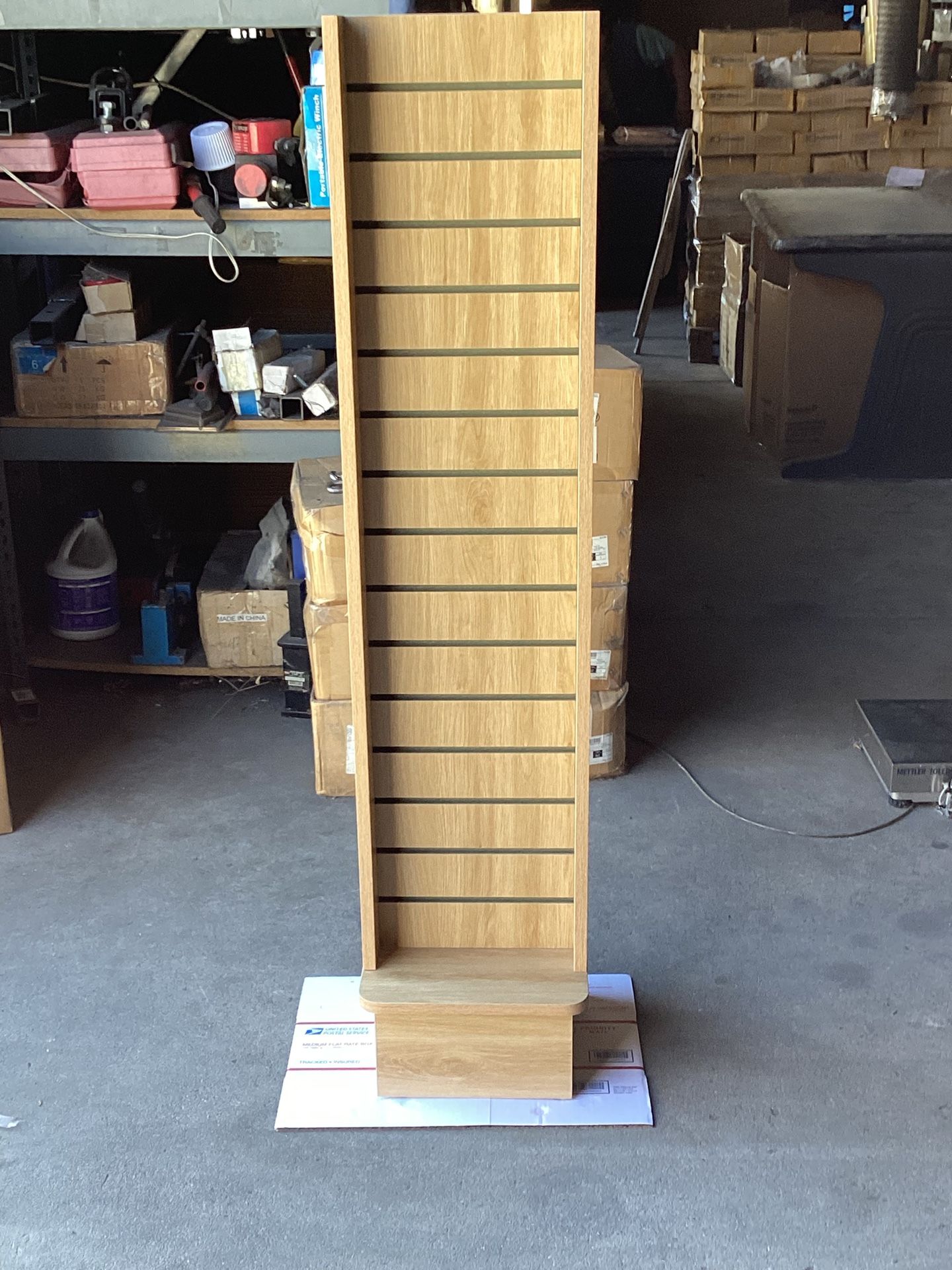 Wooden 12" x 12" x 54" Display stand, fixed shelf type