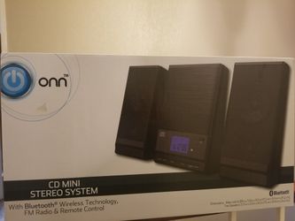 Onn Mini CD Stereo System with Bluetooth, FM Radio and Remote Control