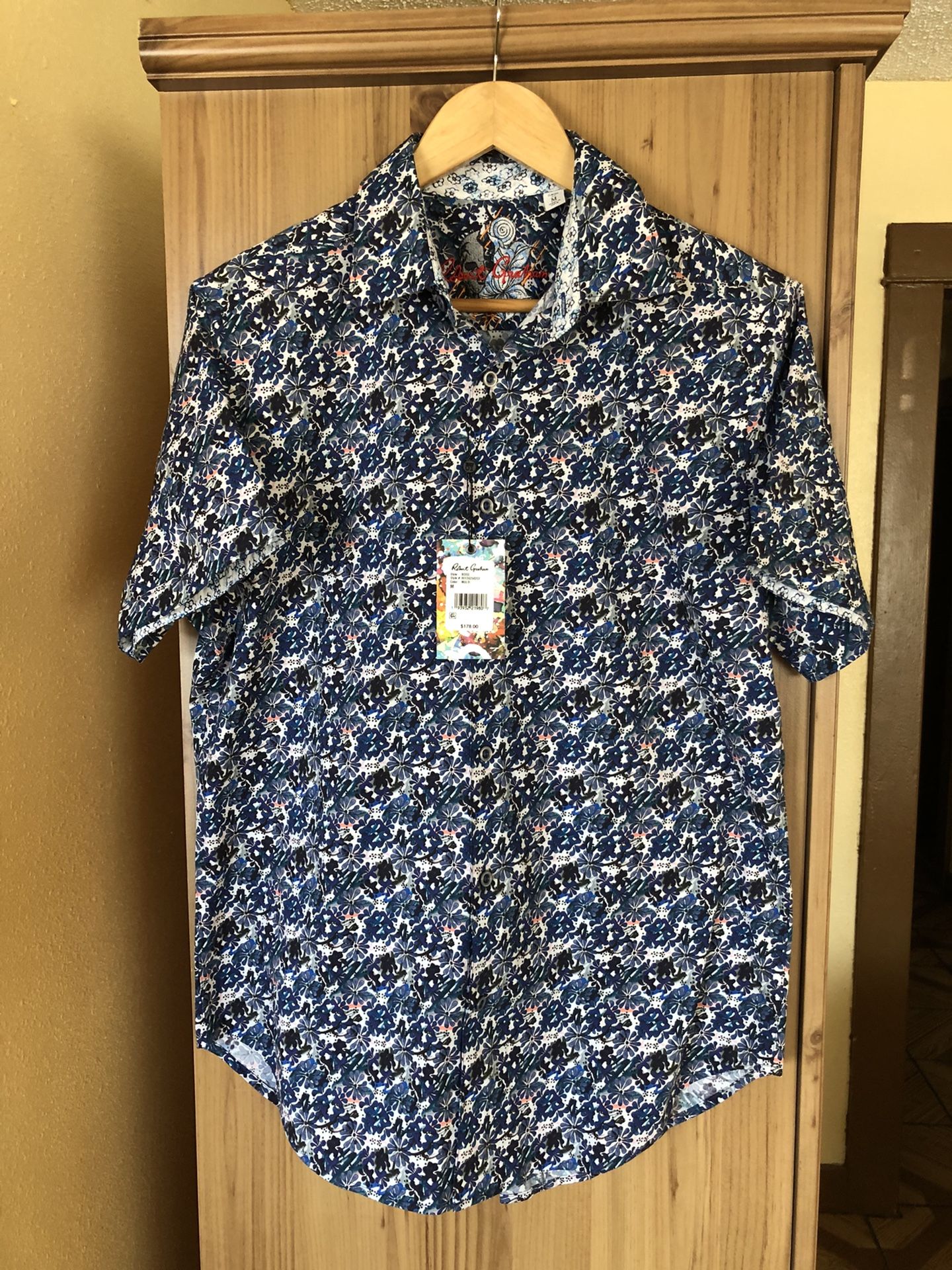 $178 Robert Graham Nordstrom Shopbop Boise Short Sleeve Sport Shirt Size Medium