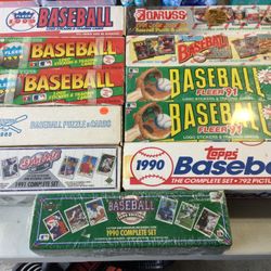 Complete Factory Baseball Sets Upper Deck, Topps, Fleer and Donruss and other Hand Collated Football Sets.
