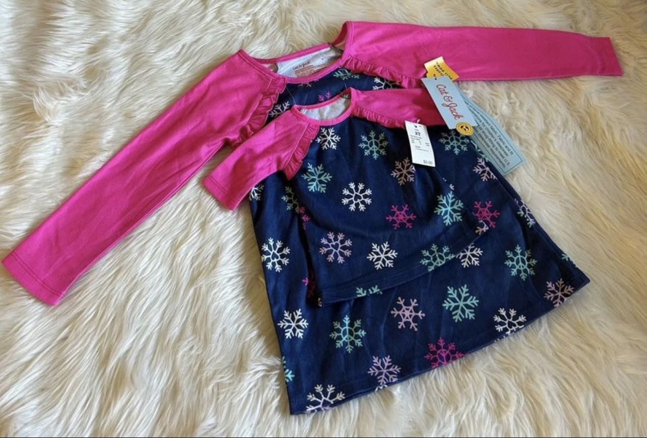 New! Cat & Jack Snowflake Nightgown w/ Matching Doll Gown *Various Sizes Available