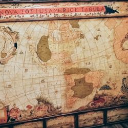 Very Large Nova Totusamerice Tabula Map On Large Wood Frame 