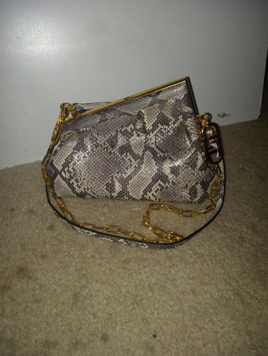 Fendi White Snake Skin Bag