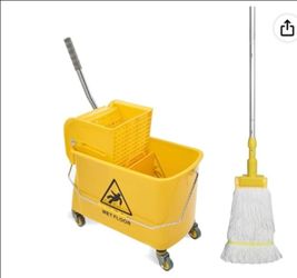 Midoneat Mop Bucket with Wringer, 22 Qt (5.5 Gallon), Wheels,Floor Cleaning