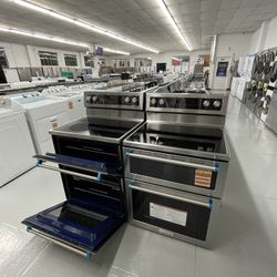 30-Inch 5 Burner Electric Double Oven Convection Range