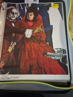 Hand Drawn Beetlejuice and Lydia Deetz