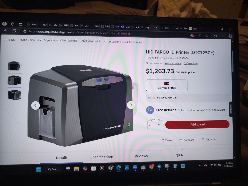 HID FARGO ID PRINTER (DTC1250e)