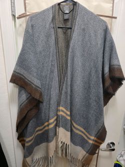 Vince Camuto Herringbone Wrap Poncho