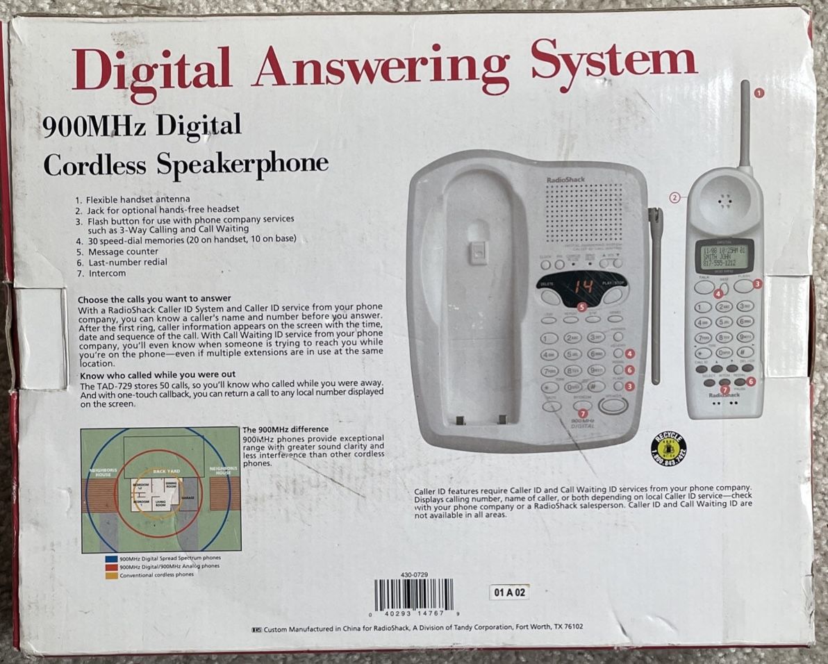 Radio Shack900 MHz Digital Spread Spectrum Cordless Telephone