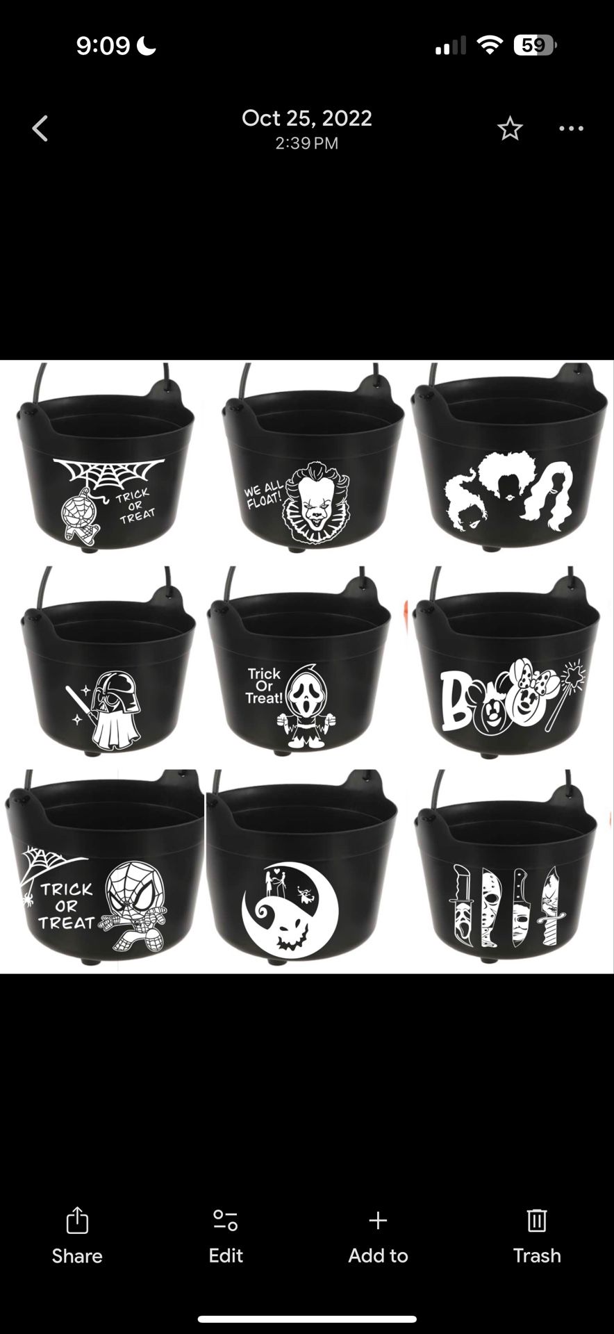 Halloween Buckets Custom