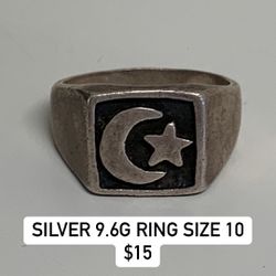 Silver Star/Moon Ring #25393
