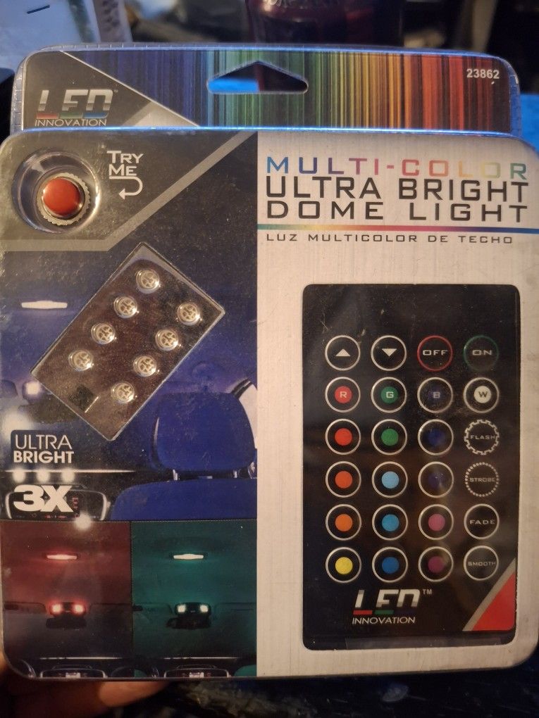 Car or Motorcycle Dome Light.with Remote,changes Colors,with adapter,retails $40-$50