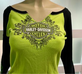 Harley-Davidson Women's Raglan Long Sleeve Shirt Size XL