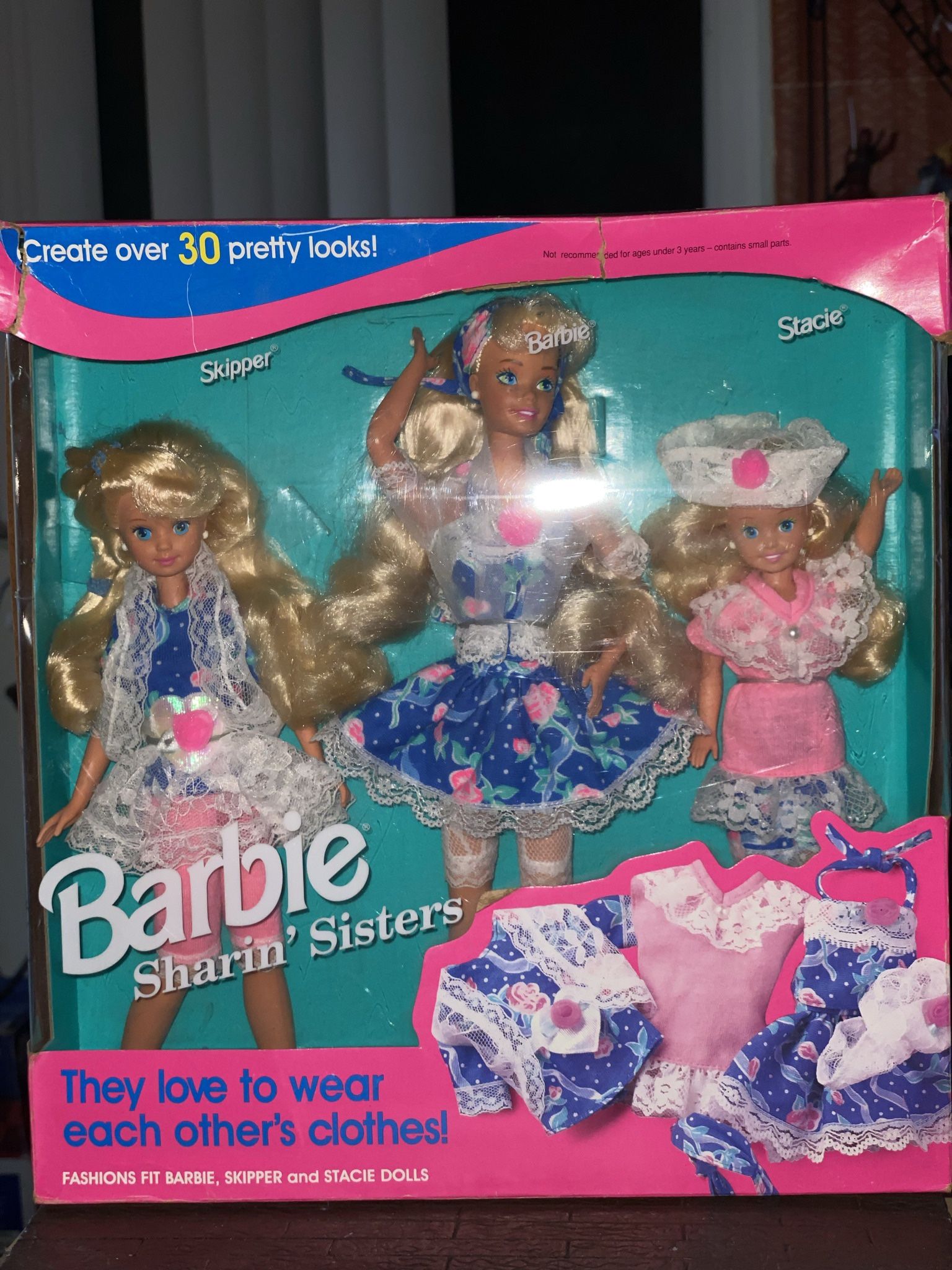 Barbie Sharin' Sisters - Barbie - Skipper - Stacie Dolls 1992 Mattel - 10143