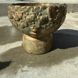 6.5x6.5in Pot Girl With Face And Flower Tiara