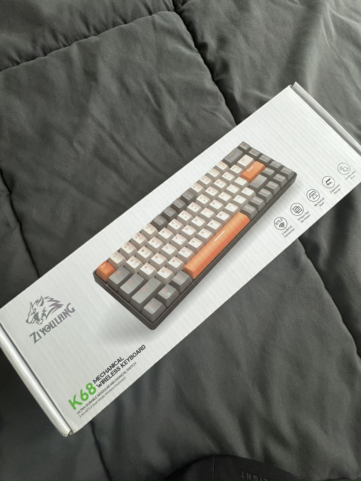 Wireless Mechanical Keyboard, BT 5. 0/ 2. 4Ghz Dual Mode Receiver