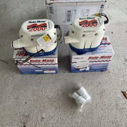 2 Rule Bilge Pumps For Any Size Boat. Auto. Floats Rule 12 V 
